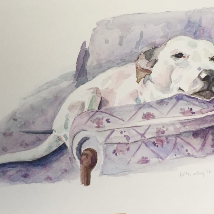 Lula, Watercolour on Paper, 6"x8".