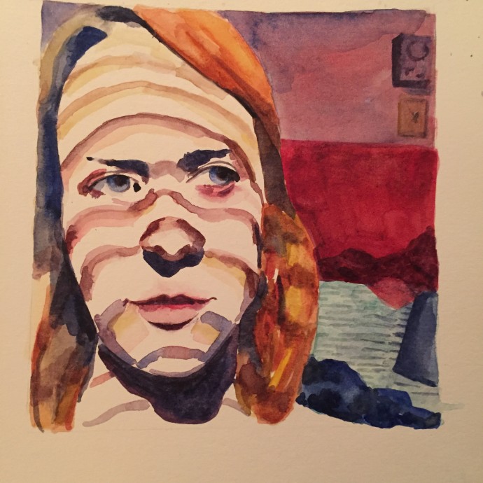 "Blinds" 7"x8", Watercolour, 2015.