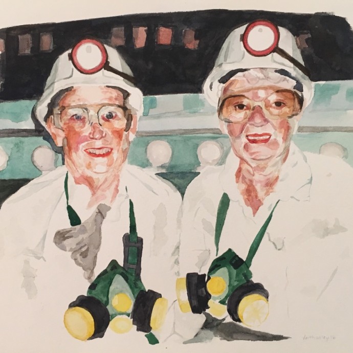 "Double Grandmothers" Watercolour, 11"x14", 2016. (Commission)