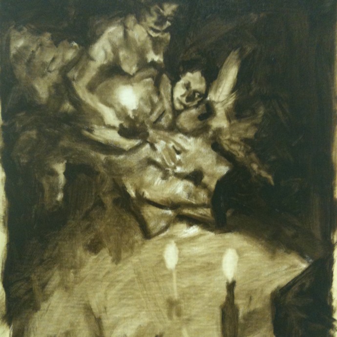 "Replacement Wolf" 18"x24" Oil on Paper, 2011.