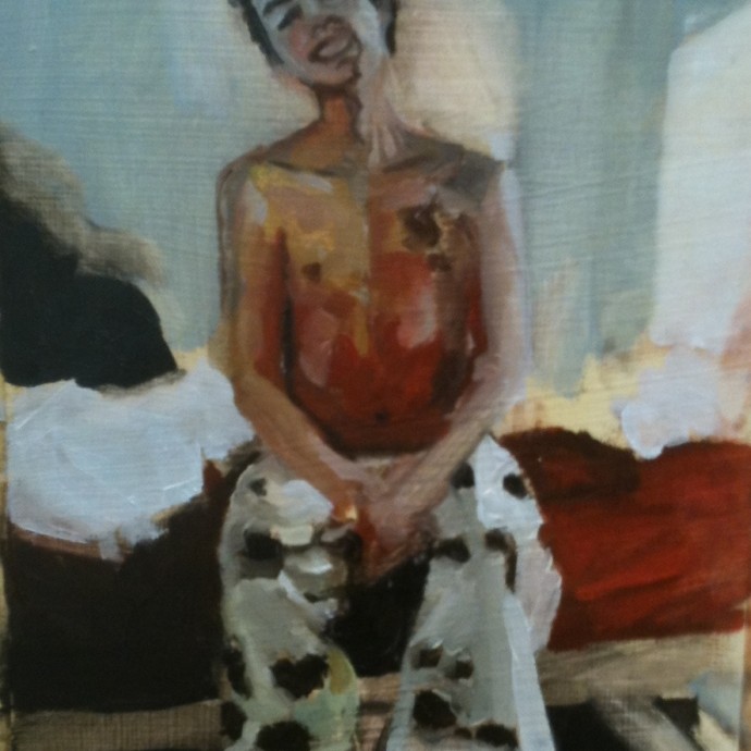 Untitled. 8.5"x5.5" Oil on gessoed paper, 2013.