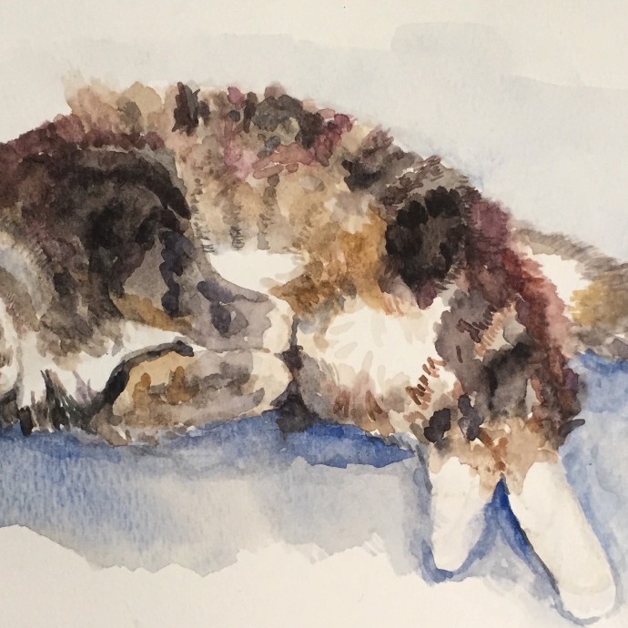 "Lou" Watercolour, 6"x9", 2016.